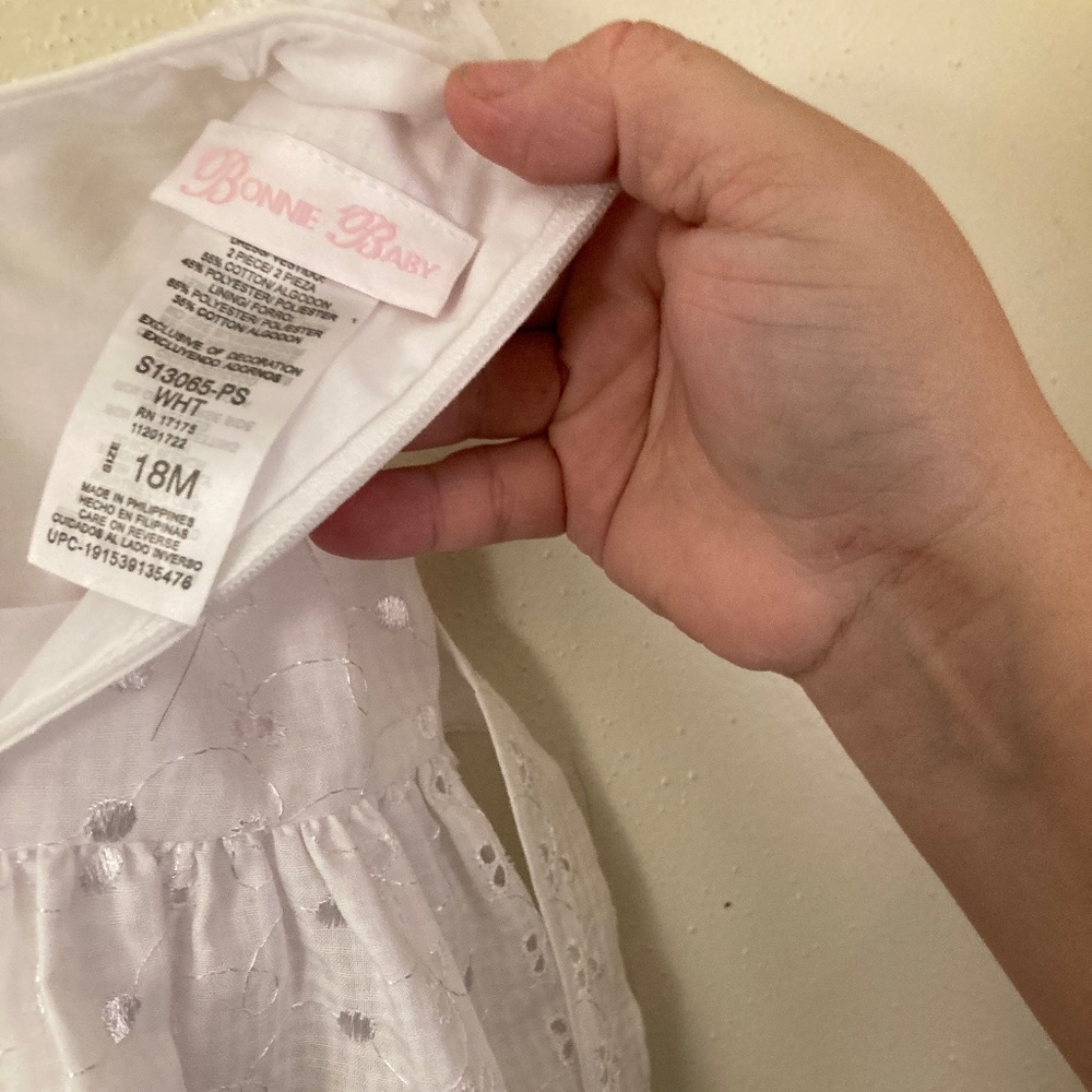 Pink and white dress